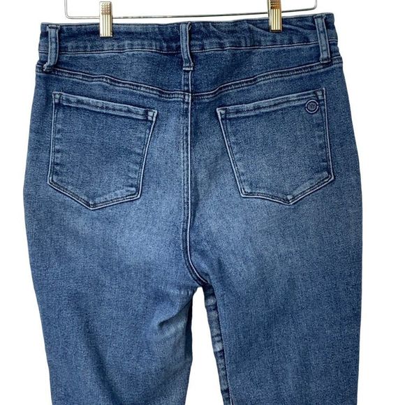 Max Studio Size 16 Skinny Taper High Rise Denim Jeans Womens Crop Ankle 4056 - Picture 5 of 8